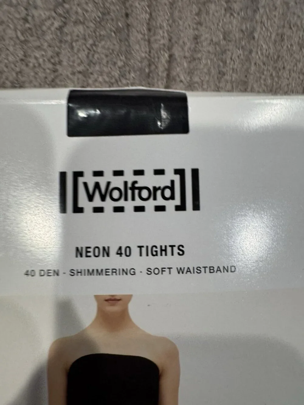 Wolford Satin Touch Shimmering 40 Den Tights Hose Black Women's XL NEW